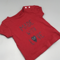 Remera Talle 0-3 meses modal rojo estampa MADE WITH LOVE - comprar online