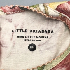 Vestido Little Akiabara Talle 9 meses algodón blanco flores rojo rosa moño rosa - Baby Back Sale SAS