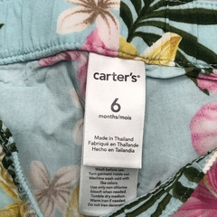 Pantalón Carters Talle 6 meses fibrana celeste flores (35 cm largo) - Baby Back Sale SAS