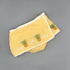 Pollera Gymboree Talle 12-18 meses fibrana amarilla piñas moño blanco (con bombachudo)
