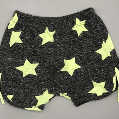 Short Minimimo Talle M (6-9 meses) algodón gris jaspeado estrellas verdes - comprar online