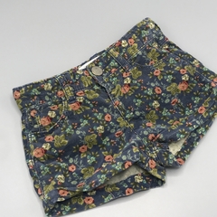 Short Zara Talle 3-6 meses corderoy azul oscuro flores verdes rojo - comprar online