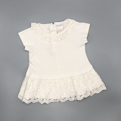 Vestido Lilly Wicket Talle 6-9 meses algodón combinado puntilla color crudo