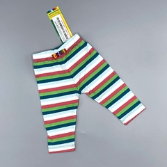 Legging NUEVO Owoko Talle 1 (3 meses) rayas verdes rosas celeste y blancas - Largo 31cm - comprar online