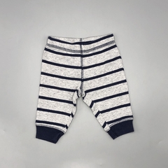 Segunda Selección - Legging Carters Talle NB (0 meses) algodón rayas gris azul auto bordado (25 cm largo)