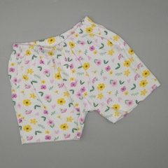 Short Naranjo Talle 2 (9-12 meses) blanco flores