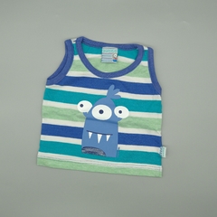 Musculosa Owoko Talle 1 (3 meses) rayas azules verdes