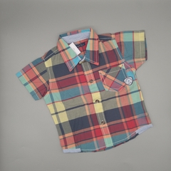 Camisa Minimimo Talle L (9-12 meses) cuadros bolsillo