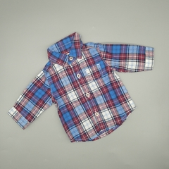 Camisa Carters Talle NB (0 meses) cuadros bordeaux azul blanco