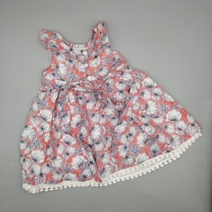 Vestido Baby Cottons Talle 6 meses rojo flores azules en internet