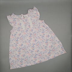 Vestido HyM Talle 9-12 meses rosa flores hojas azules