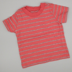 Remera Carters Talle NB (0 meses) roja con rayas grises