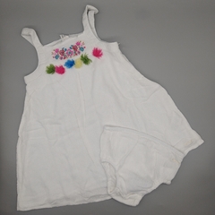 Vestido Cheeky Talle L (9-12 meses) blanco - bambula