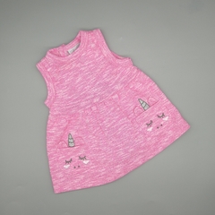 Vestido René Rofé Talle 0-3 meses rosa - bolsillos unicornios