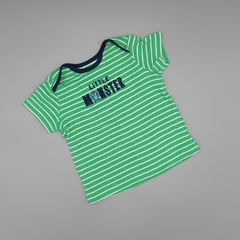 Remera Carters Talle 6 meses verde rayas - little monster