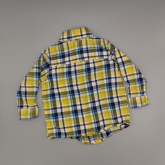 Camisa Carters Talle 12 meses cuadrillé amarilla y azul - comprar online