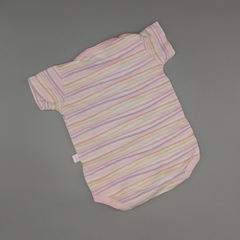 Segunda Selección - Body Gamisé Talle 2 (6 meses) rayas rosa lila amarillo claro - comprar online