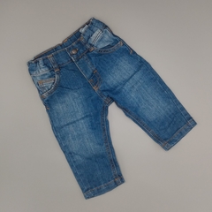 Jeans Minimimo Talle M (6-9 meses) azul costura marrón (35 cm largo)
