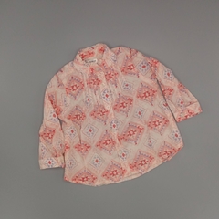 Camisa Oshkosh Talle 6 meses rosa lila tablas cuello volados