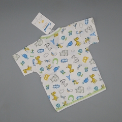 Set NUEVO Creciendo Talle 2 (6 meses) blanco animalitos (batitia y legging 35 cm largo) - comprar online