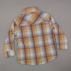 Camisa Crayón Talle OL (9-12 meses) cuadrillé marrón claro y celeste - comprar online