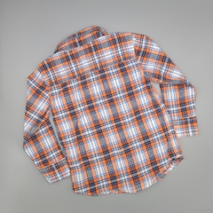 Camisa Carters Talle 3 años cuadrillé naranja y azúl con bolsillo delantero en internet
