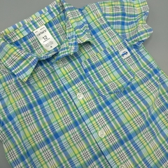 Camisa Carters Talle 12 meses cuadrillé verde y celeste - comprar online