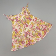 Vestido Zara Talle 6-9 meses algodón liviano - crudo floreado en internet