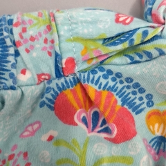 Segunda Selección- Legging Minimimo Talle M (6-9 meses) algodón celeste- flores - tienda online