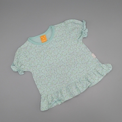 Remera Pusblu Talle 9-12 meses celeste - corazones