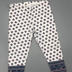 Segunda Selección - Legging Carters Talle 9 meses algodón blanco mini flores rosa azul (34 cm largo) - comprar online