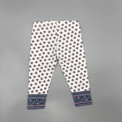 Segunda Selección - Legging Carters Talle 9 meses algodón blanco mini flores rosa azul (34 cm largo) en internet