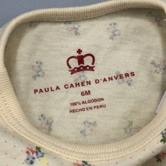 Remera Paula Cahen D Anvers Talle 6 meses algodón beige mini lunares flores celeste rojo - Baby Back Sale SAS