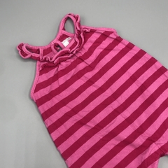 Segunda Selección - Enterito Baby GAP Talle 0-3 meses algodón rayas rosa fucsia volados cuello - comprar online