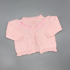 Saco Minimimo Talle M (6-9 meses) hilo rosa bordado lentejuelas pecho