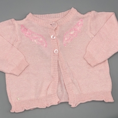 Saco Minimimo Talle M (6-9 meses) hilo rosa bordado lentejuelas pecho - comprar online