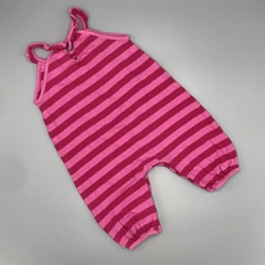 Segunda Selección - Enterito Baby GAP Talle 0-3 meses algodón rayas rosa fucsia volados cuello en internet