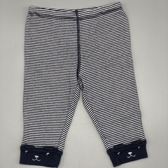 Segunda Selección - Legging Carters Talle 6 meses algodón rayas blanco azul punta ositos (33 cm largo) - comprar online