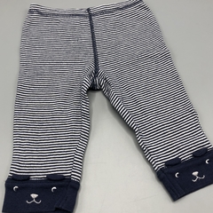 Segunda Selección - Legging Carters Talle 6 meses algodón rayas blanco azul punta ositos (33 cm largo) - tienda online