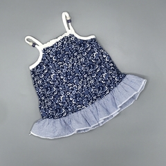 Vestido Minimimo Talle XS (0-3 meses) floreado vuelo azul rayas celeste