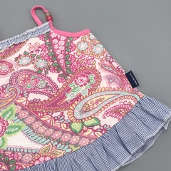 Vestido Minimimo Talle S (3-6 meses) floreado rosa vuelo rayas celeste - comprar online