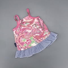 Vestido Minimimo Talle S (3-6 meses) floreado rosa vuelo rayas celeste en internet