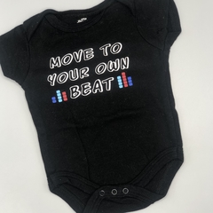 Body NUEVO Little Trasure Talle 0-3 meses algodón negro estampa MOVE TO YOUR OWN BEAT - comprar online