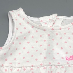 Imagen de Segunda Selección - Body Crayón Talle M (6-9 meses) algodón blanco lunares rosa frunce