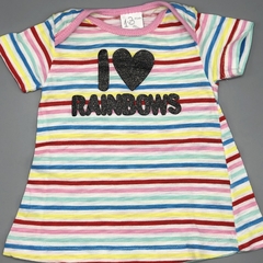 Segunda Selección - Vestido Grisino Talle 1-3 meses algodón rayas multicolor I LOVE RAINBOWS - comprar online