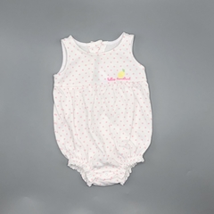 Segunda Selección - Body Crayón Talle M (6-9 meses) algodón blanco lunares rosa frunce