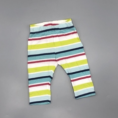 Segunda Selección - Legging Cheeky Talle XS (0 meses) algodón rayas multicolor (30 cm largo)