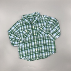 Camisa Baby GAP Talle 12-18 meses cuadrillé verde celeste