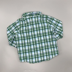 Camisa Baby GAP Talle 12-18 meses cuadrillé verde celeste en internet