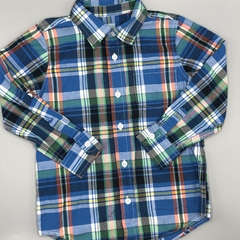 Camisa Baby GAP Talle 5 años cuadrillé azul verde - comprar online